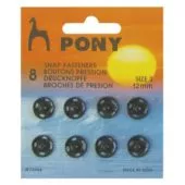 PONY 76564 Копче тик-такчерно 12 мм, 8 бр