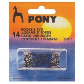 PONY 78552 Телени копчета черни №1, 14 бр