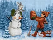 Момченце и снежен човек Безплатна схема Милена Стил