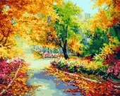 Есенна алея Комплект за рисуване по номера Милена Стил