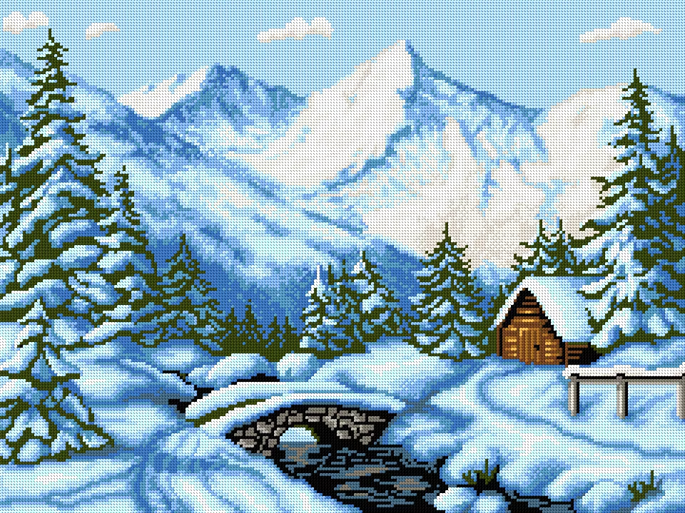 Зимен пейзаж Безплатна схема Милена Стил