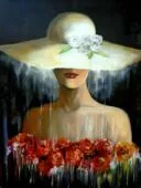 Диамантен гоблен „Дама с рози“