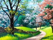Диамантен гоблен „Пролетна пътека“