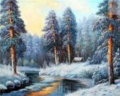 Диамантен гоблен „Зимен пейзаж“
