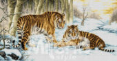 Тигри в снега Гоблен за шиене Милена Стил