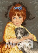 Момиче с кученце Гоблен за шиене Милена Стил