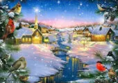 Коледен пейзаж CR405023 Диамантен гоблен Милена Стил