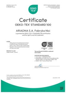 OEKOTEX Certificate